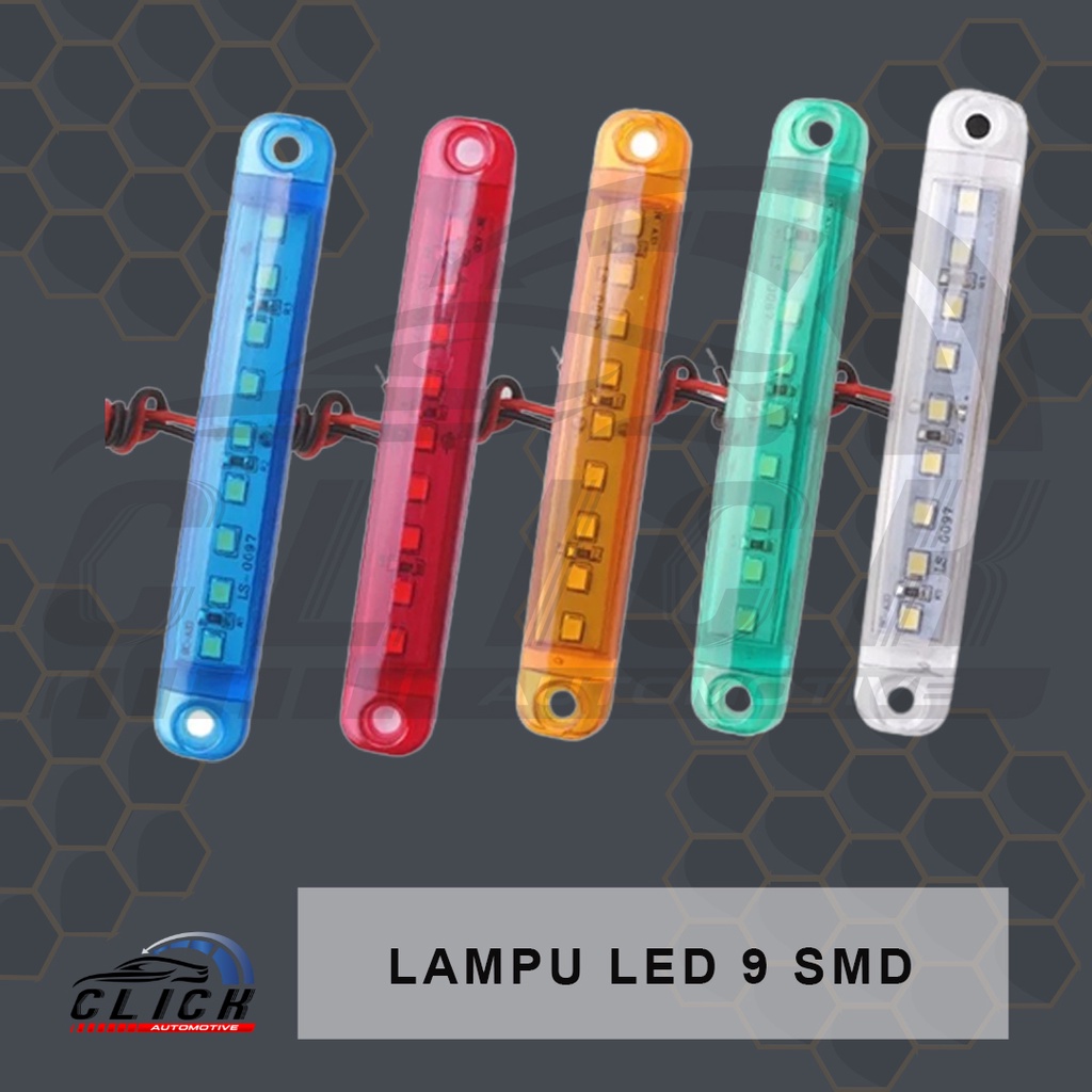 Lampu LED 9 SMD Samping Bak 24 Volt Anti Air Topi Kabin Truk TR 08