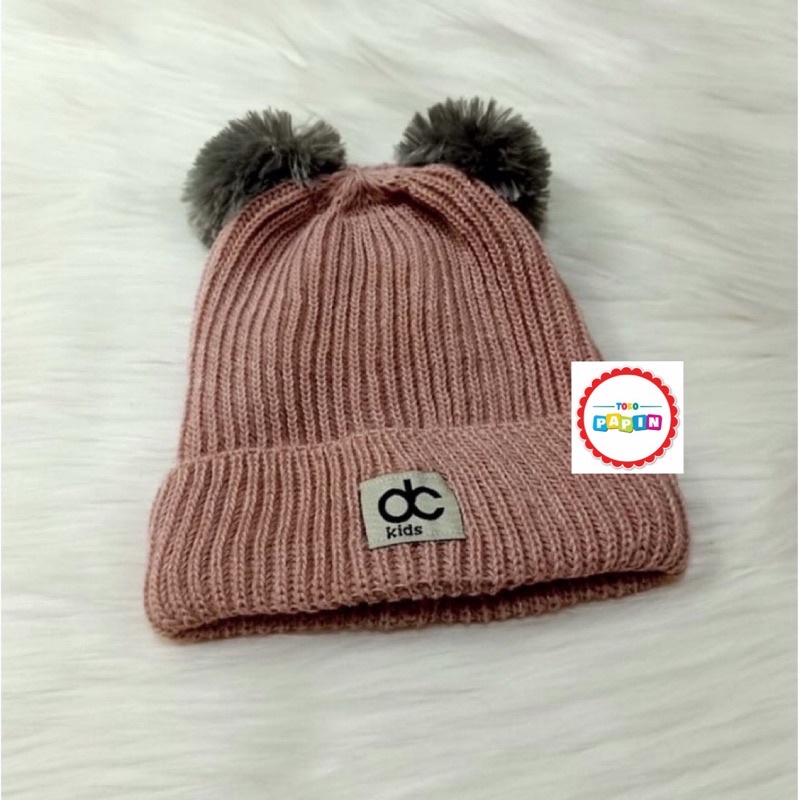 TokoPapin Topi bayi rajut newborn Kupluk bayi rajut Topi kupluk bayi pom pom