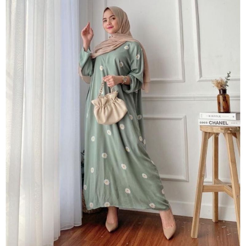daster long lengan panjang LD 120 PB 130 bawah mata kaki, daster panjang viral kekinian, daster rayon busui terlaris ARBANI COLECTION-ORINA ( SHASTA IJO )
