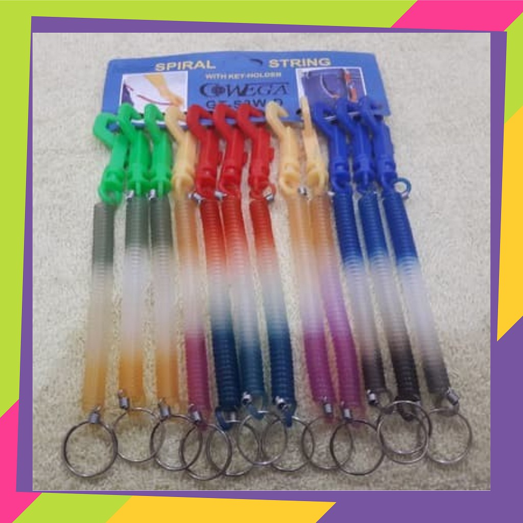 115 Grosir 12pcs gantungan kunci  spiral  kecil 