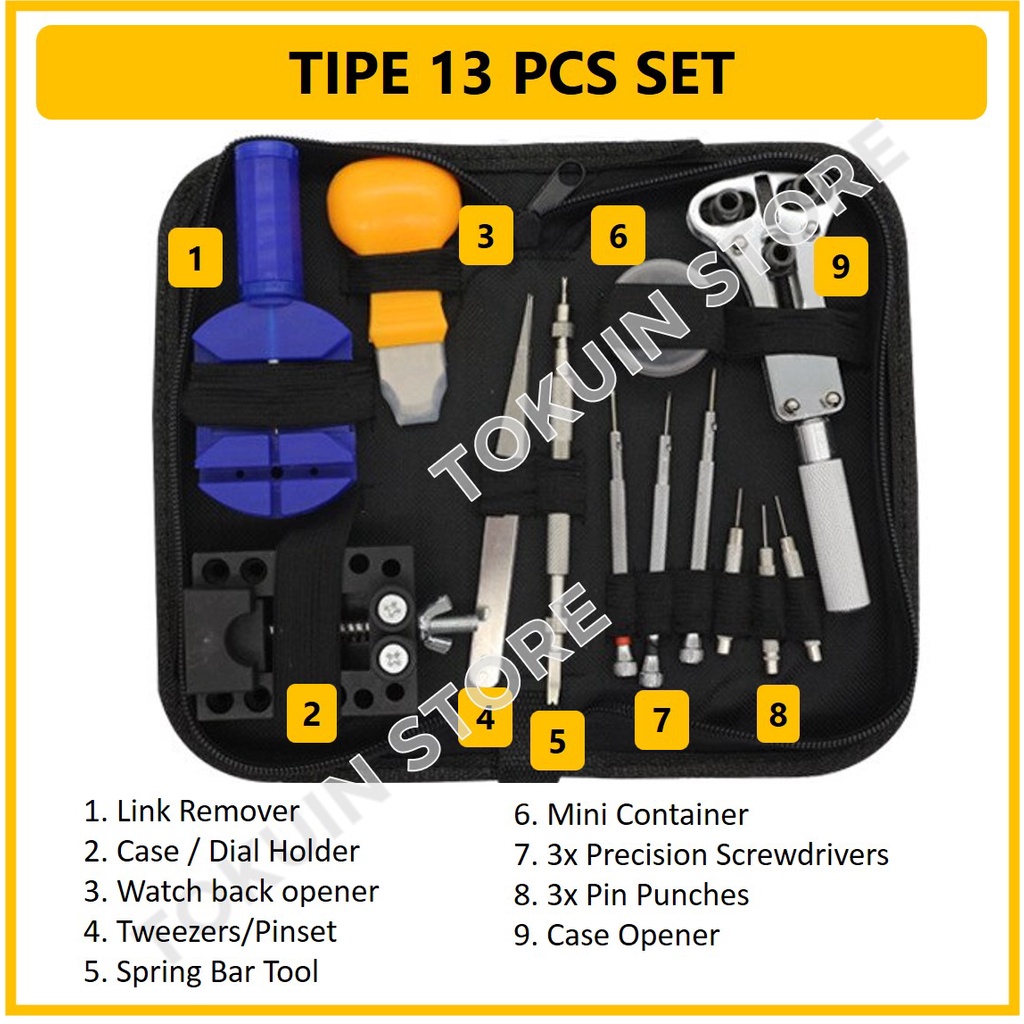 Alat Service Servis Reparasi Jam Tangan Arloji Watch Repair Tool Kit Pembuka Jam Tangan