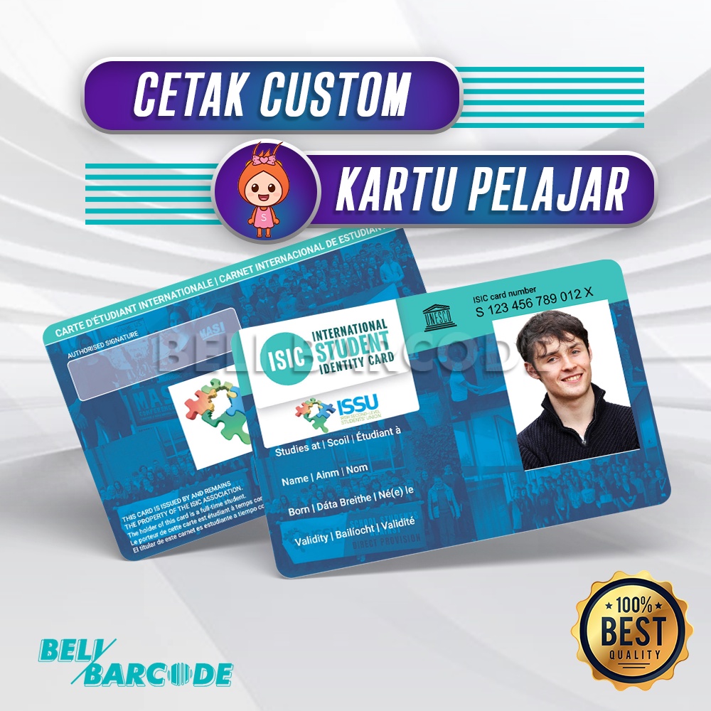 Jasa Cetak Kartu Preprinted ID Card Custom Kartu Pelajar Sekolah