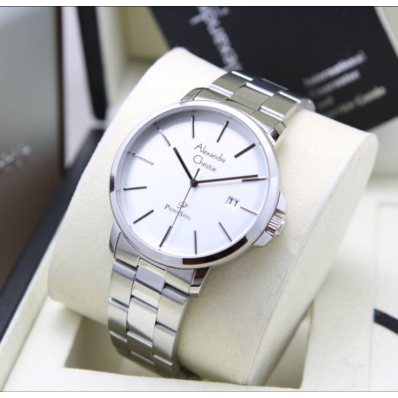 jam tangan pria original alexandre christie AC1032MD BLACK METAL