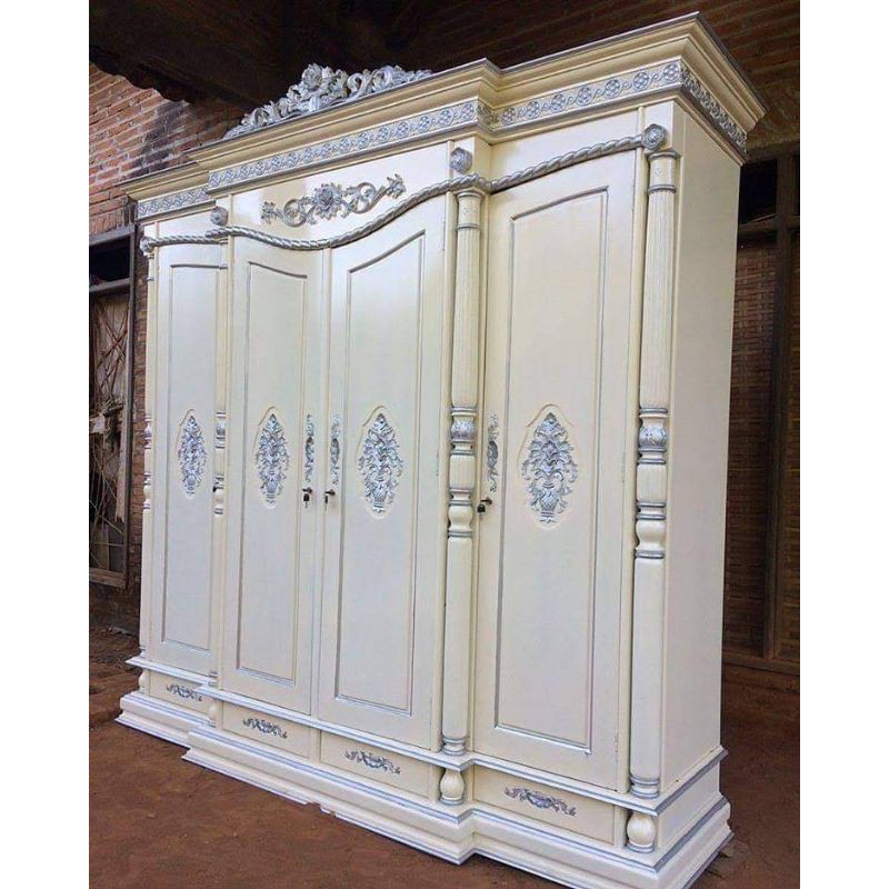 lemari pakaian kayu, lemari pakaian 4 pintu