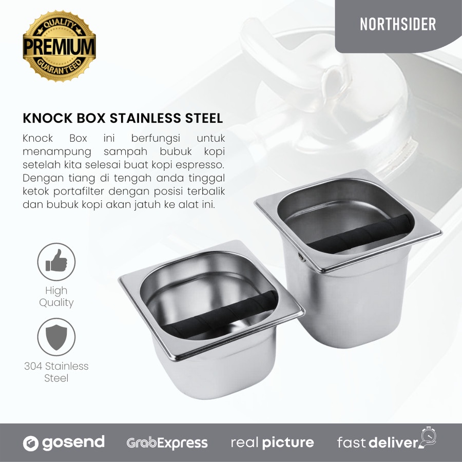 KNOCK BOX STAINLESS STEEL T10cm &amp; T15cm| TEMPAT SAMPAH KOPI ESPRESSO