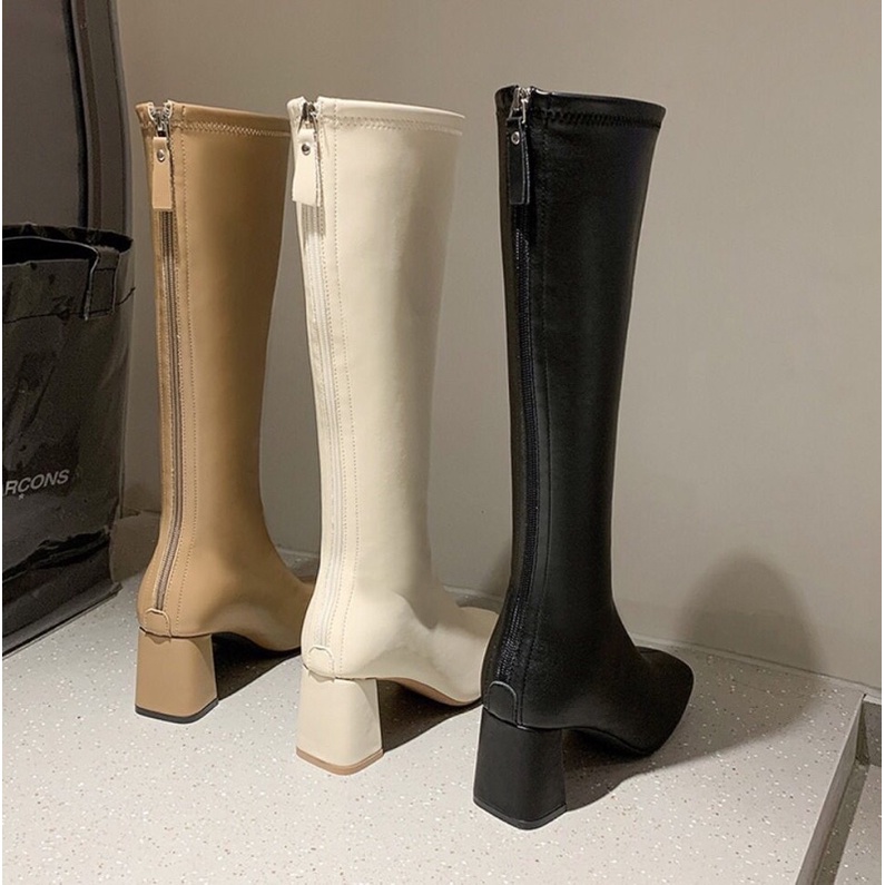 Waterproof Knee Boots Heel Boots Selutut Anti Air