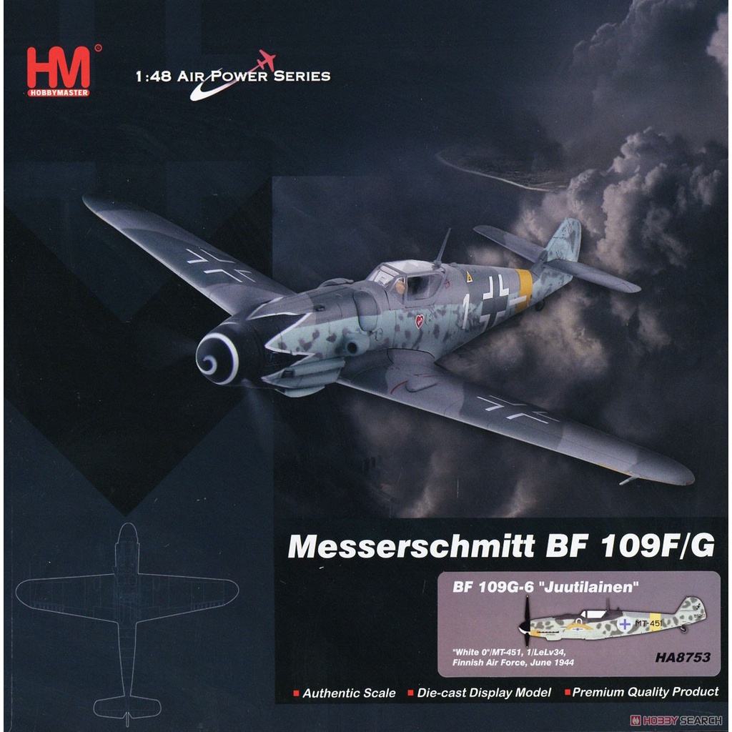 Hobby Master HA8753 BF 109G-6 Juutilainen White O 41356