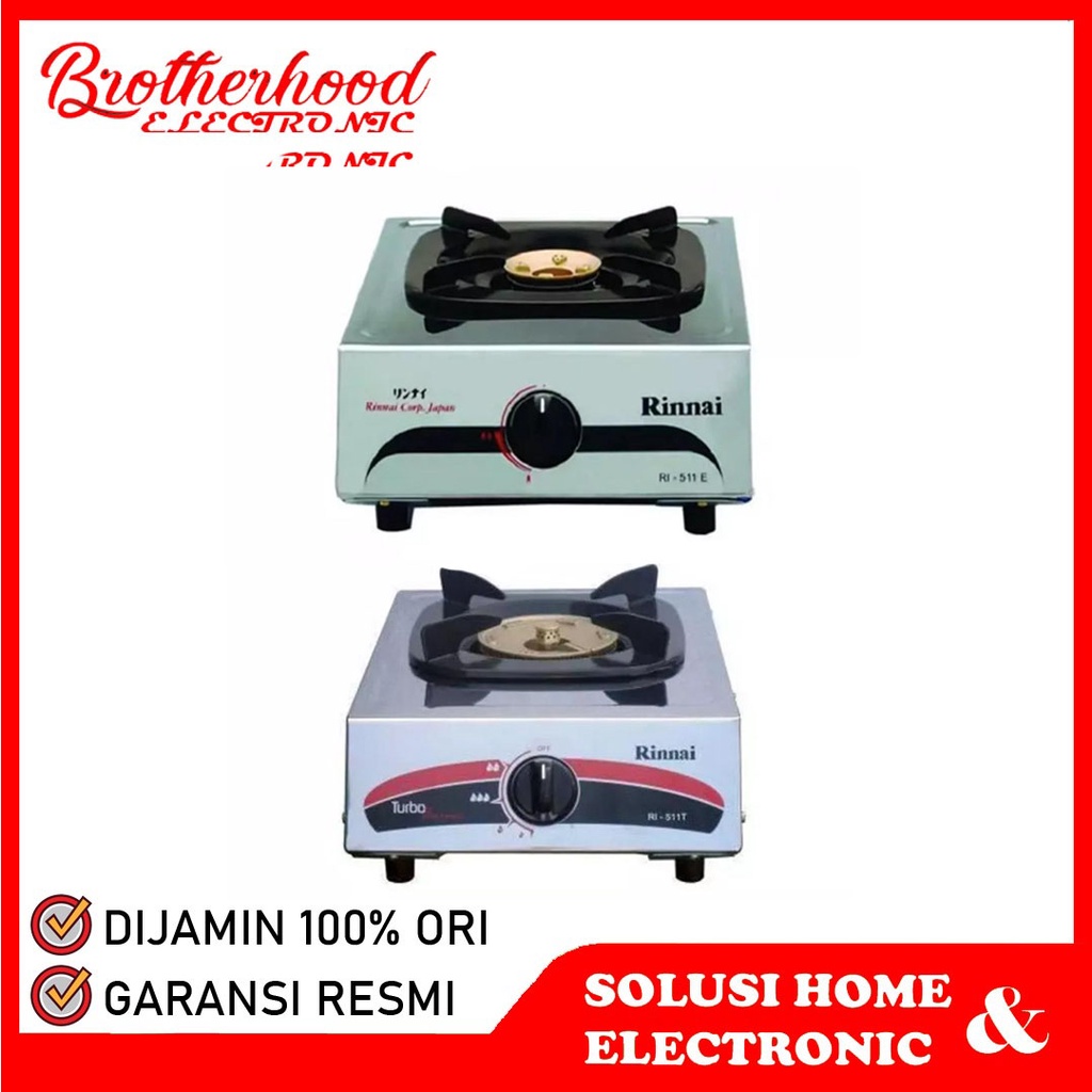 (BISA COD) KOMPOR GAS RINNAI RI 511C / RI-511C / RI 511 C / RI 511A / RI-511E / RI-511T (1 TUNGKU) G
