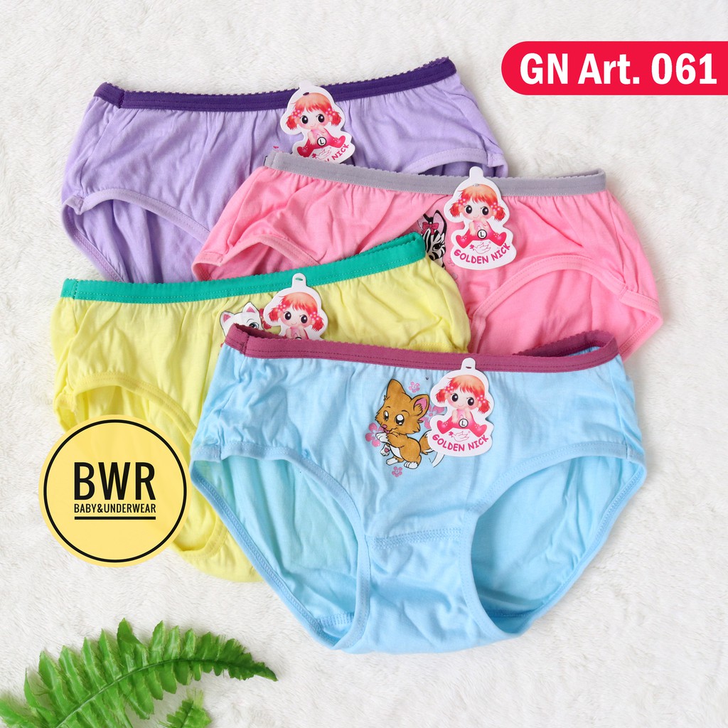 [ 6pc ] CD Golden Nick Anak 061 Spidol / Celana Dalam Anak Perempuan Warna Rainbow - BWR