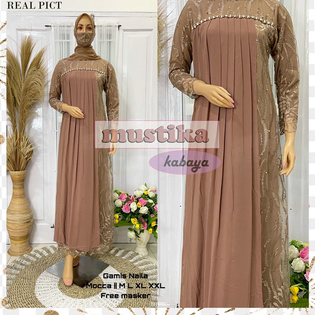 MUSTIKA KABAYA - GAMIS BROKAT TILLE PREMIUM - GAMIS PESTA - DRESS TILLE - KEBAYA MODREN 2022 - DRESS