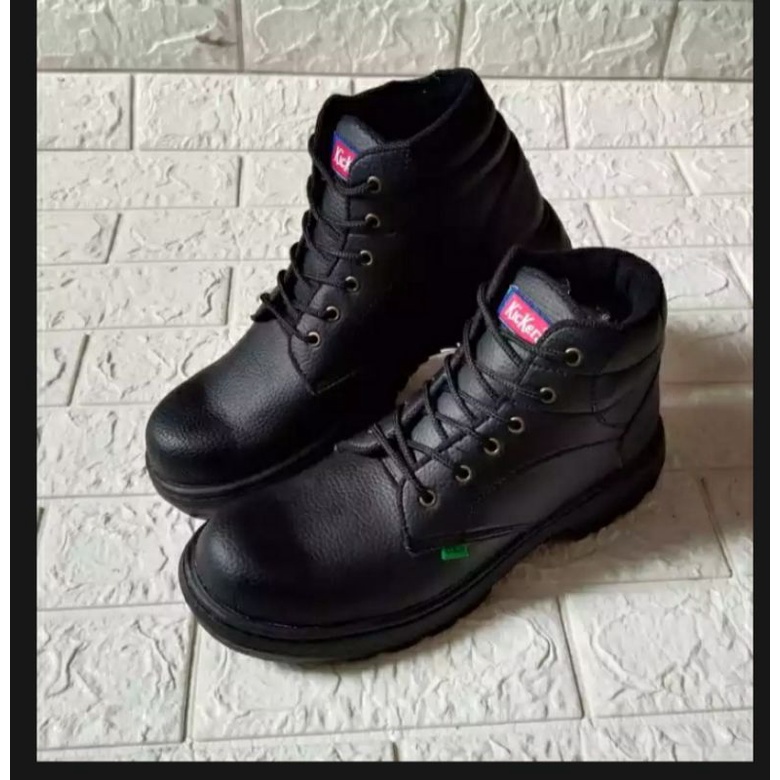 sepatu safety murah boot tali Hitam