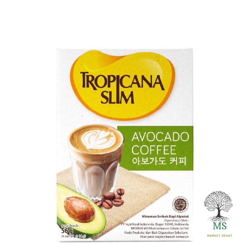 

Tropicana Slim Avocado Coffee 4 Sachet - Kopi Susu Tanpa Gula