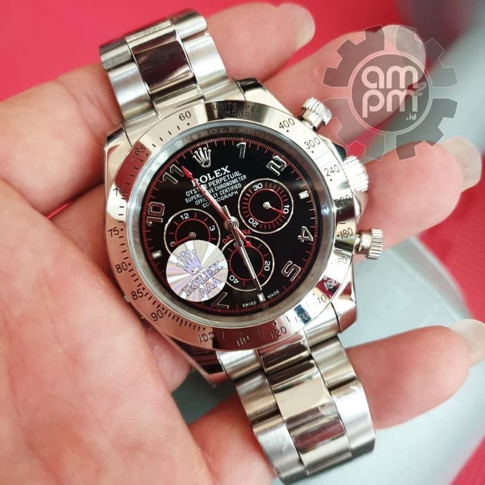 Suplier Jam Tangan Rolex Daytona Automatic Silver Numeric Dial Silver