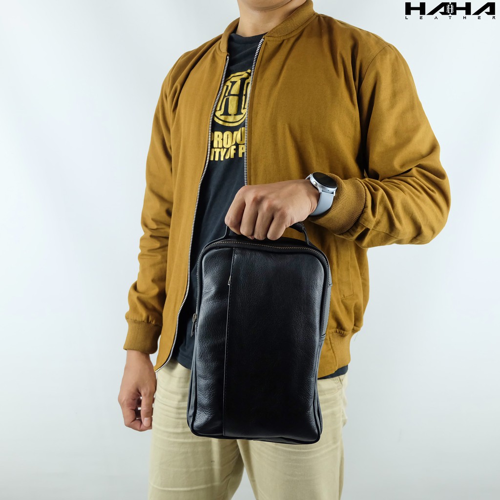 Tas Selempang Kulit Asli COOPER Sling Bag Tas Pinggang Tas Dada Waist Bag Cowok Pria Laki