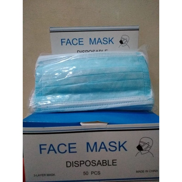 masker 3 lapis biru