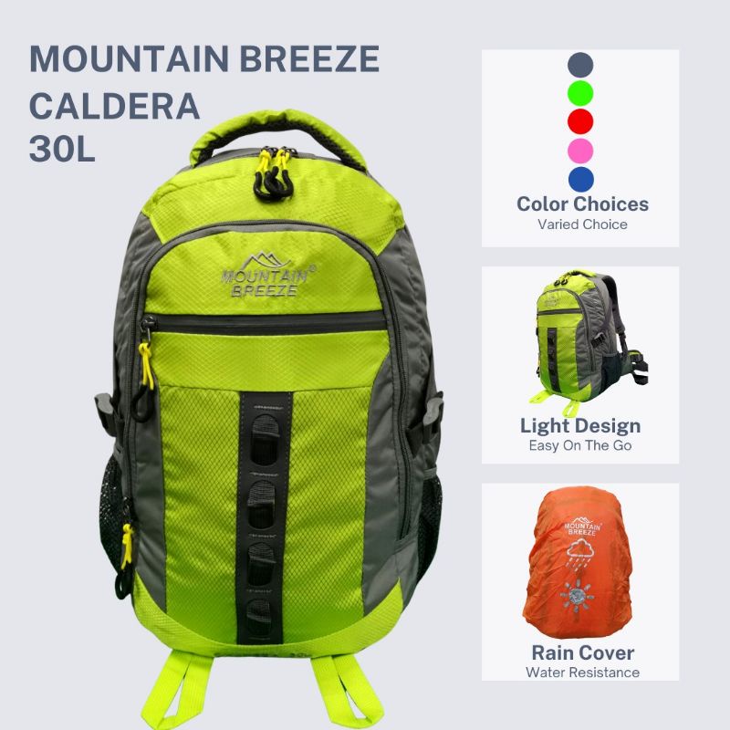 Tas ransel mountain breeze 30L caldera 990002 18 inch ransel import ransel gunung ransel sekolah ransel laptop