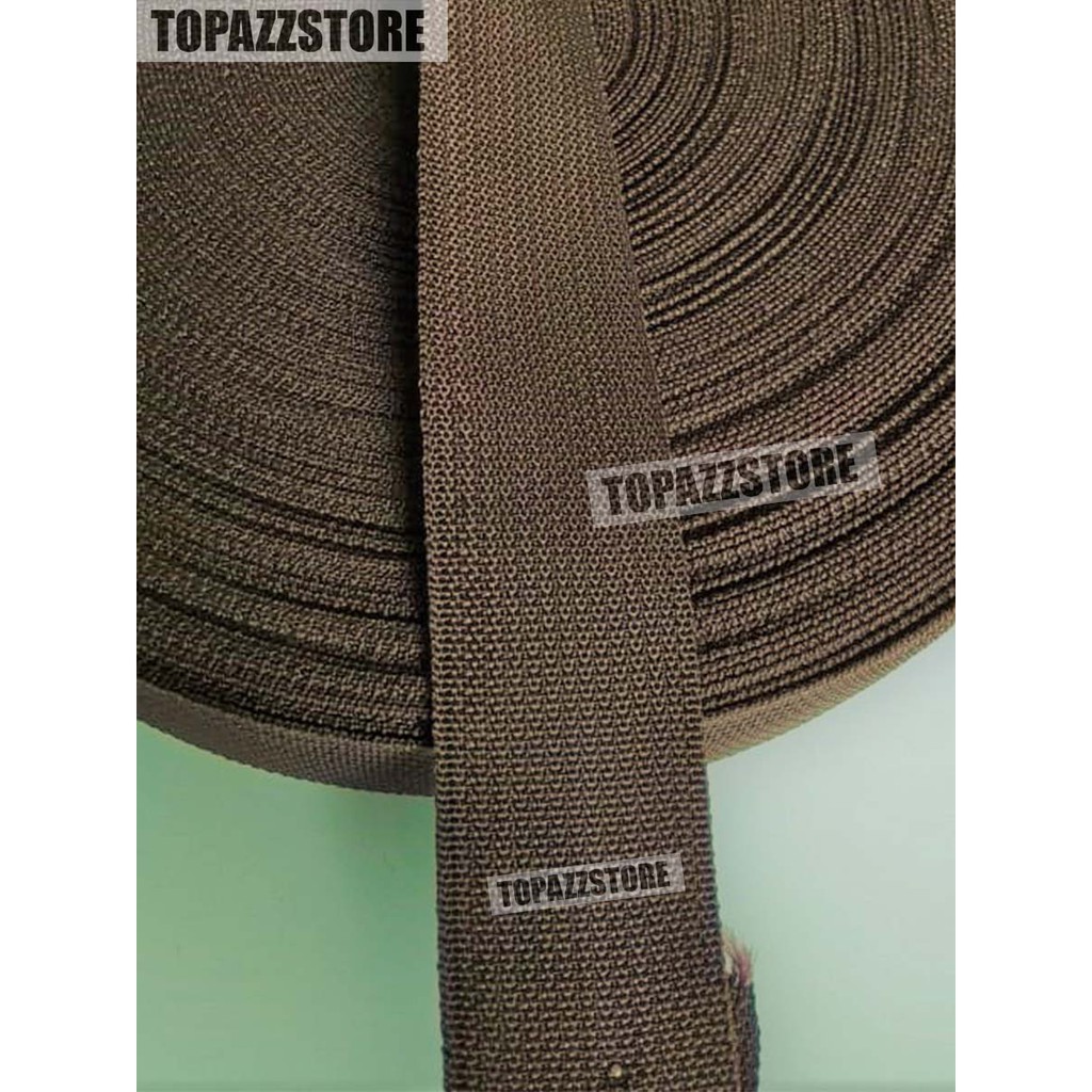 

Tali Webbing Tas 3,8 cm Warna Coklat Pramuka 50 Meter KRBCK38ROL Bisband Tas