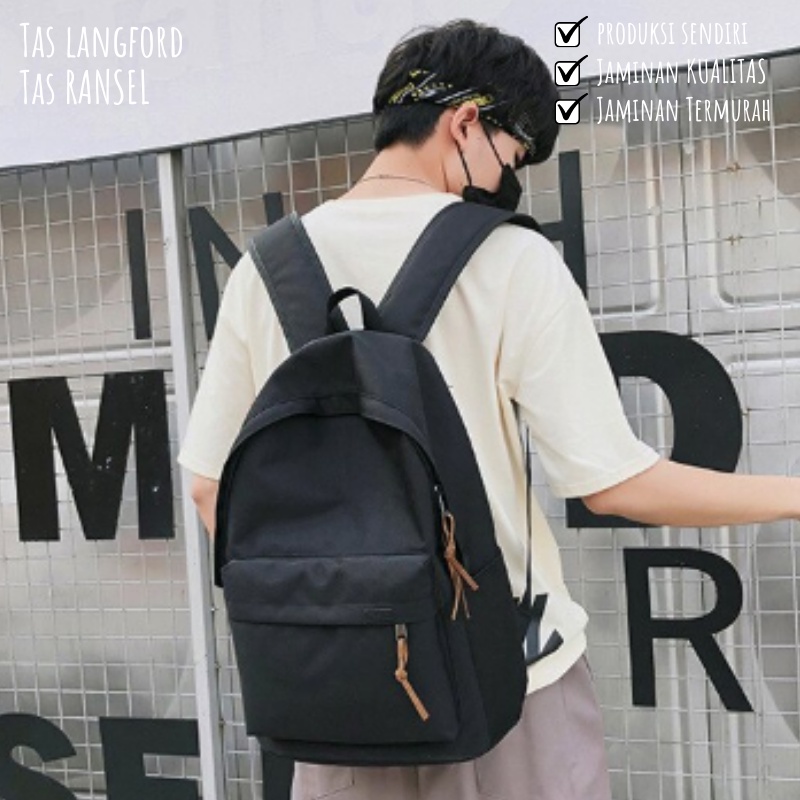 Tas Ransel Pria - Sekolah Kuliah Kerja Traveling Remaja Dewasa Model Terbaru Korea Kekinian Bagus Besar Termurah Korea Import Lokal Original Fashion Multifungsi Stylish Backpack Punggung Bahu Cowok