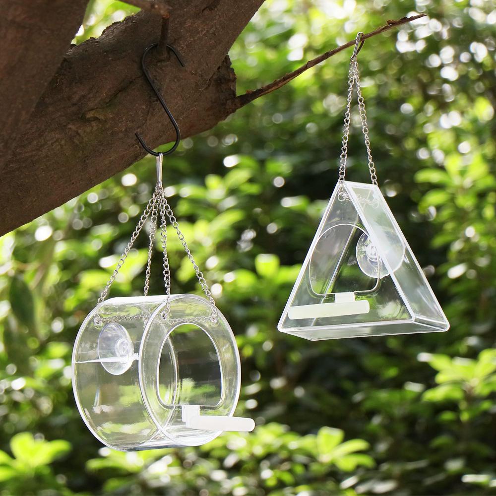 Solighter Bird Feeder House Type Adsorpsi Perspex Burung Bening Perlengkapan