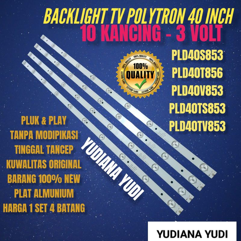BACKLIGHT TV LED POLYTRON 40INCH 10K -3VOLT PLD40S853 PLD40T856 PLD40V853 PLD40TS853 PLD40TV853