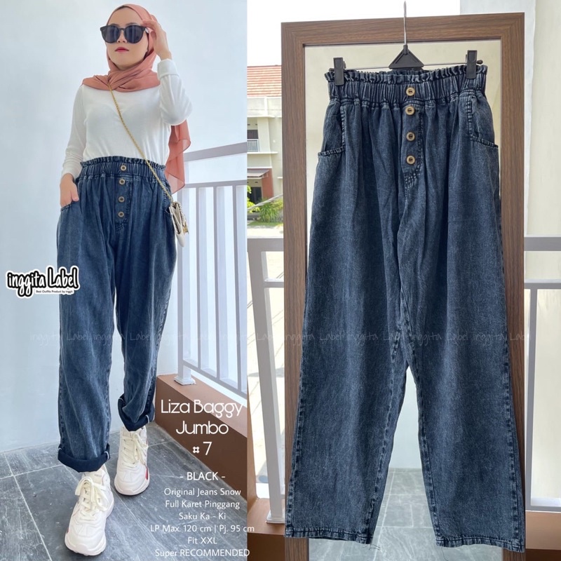 Liza Baggy CELANA WANITA JEANS KOREA STYLE