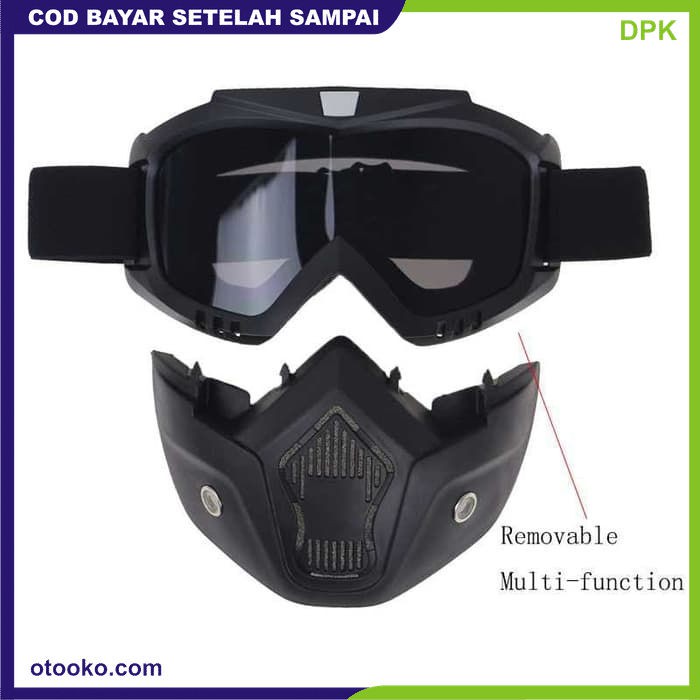 Kacamata Kaca Mata Motor Motocross Cross Kros Goggles Mask Skull Goggle Masker Helm Retro Full Face Helm Helem