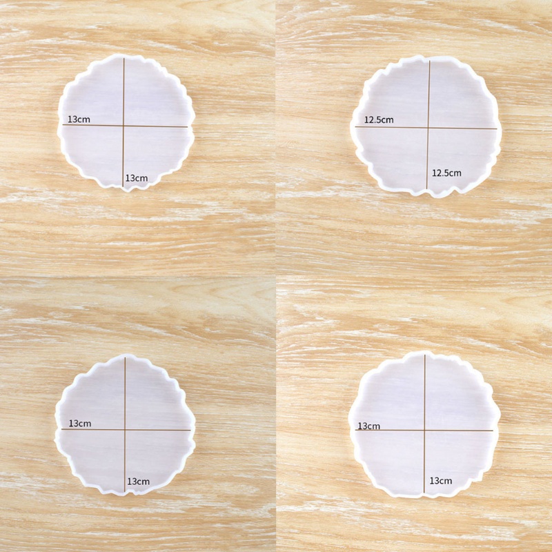 SIY  5Pcs Large Silicone Round Coaster Resin Casting Making Molds Kit Resin Irregular Coaster Mold Agate Coaster Molds Crafts