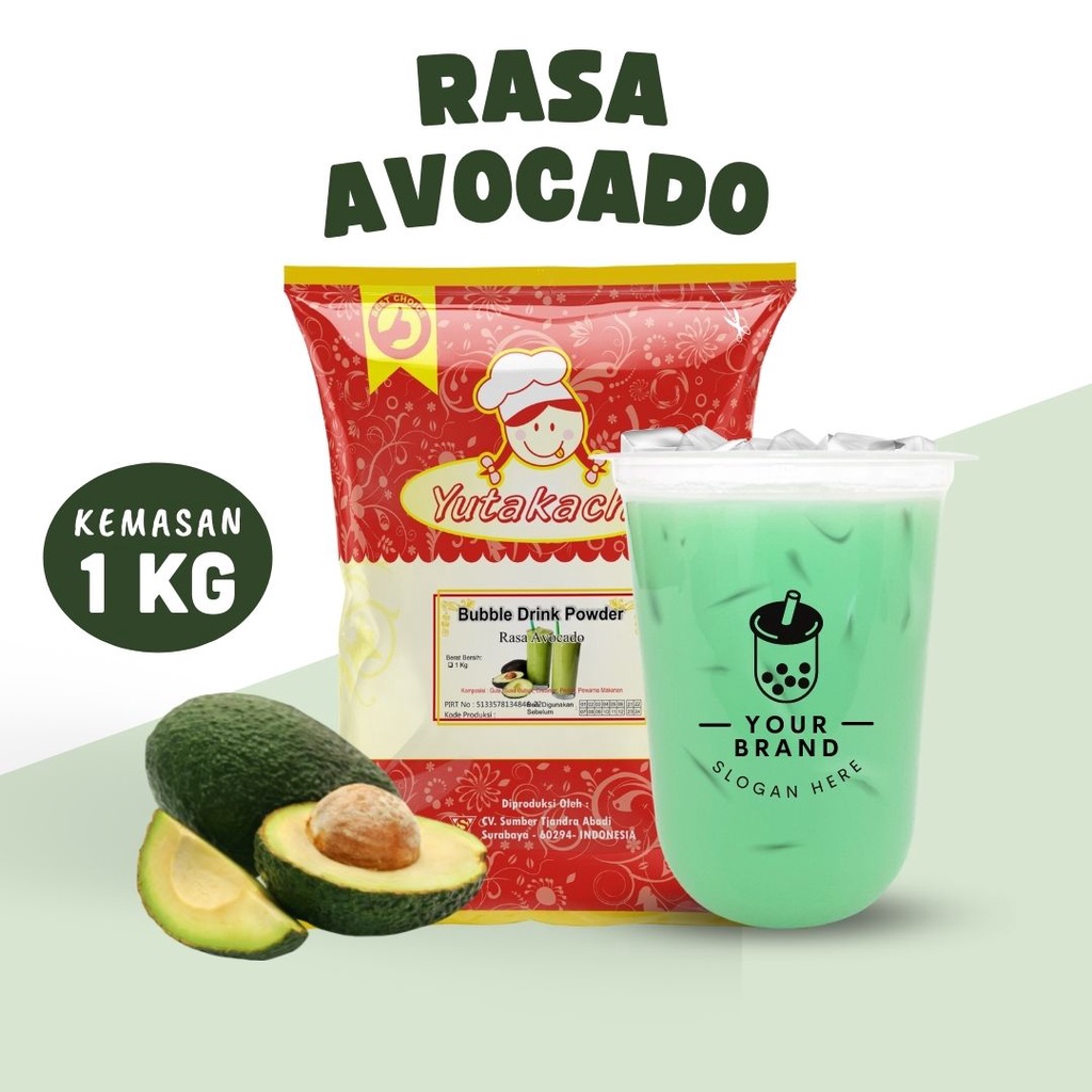 Bubuk Minuman Rasa Avocado 1 kg EkoChan / Serbuk Minuman Instan Alpukat Aneka Rasa 1Kg / Powder Drink Milkshake / Pusat bumbu