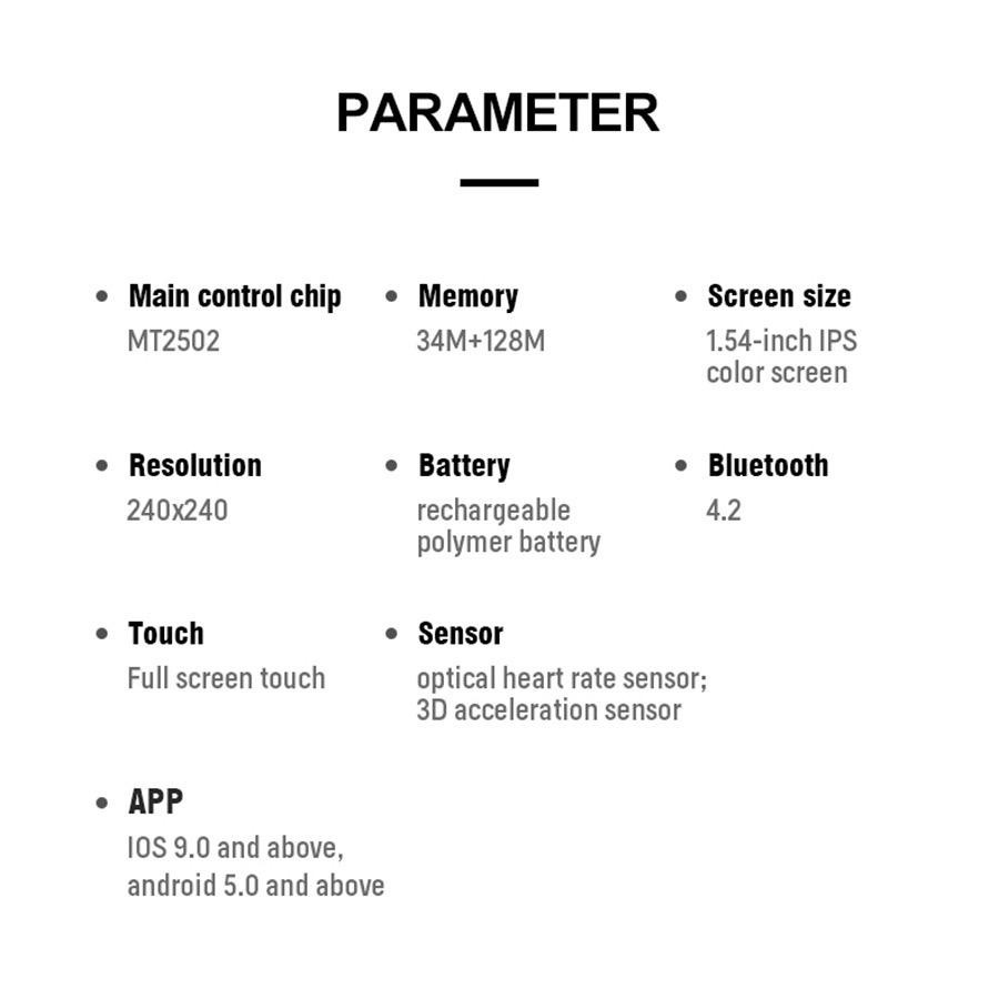 Dennos T500 Smart Watch Bluetooth Sport Fitness Pedometer Heart Rate monitor-2