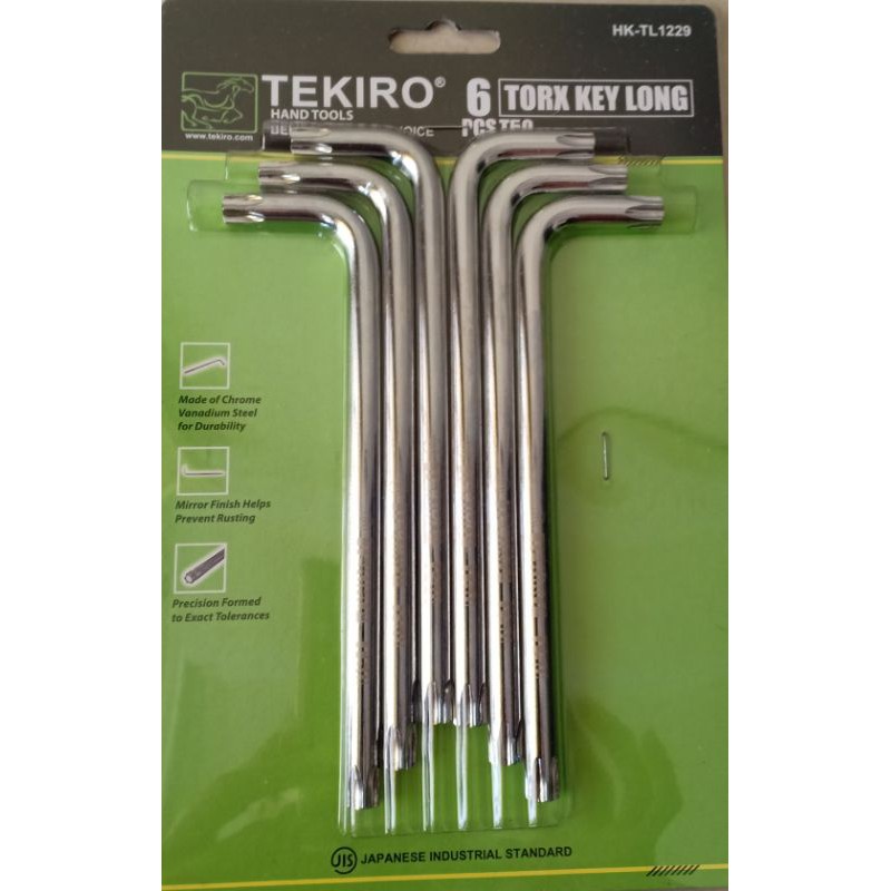 1Set (6pcs)Kunci L Set Bintang T50 Panjang Tekiro(Kunci kepala Babi Yamaha)