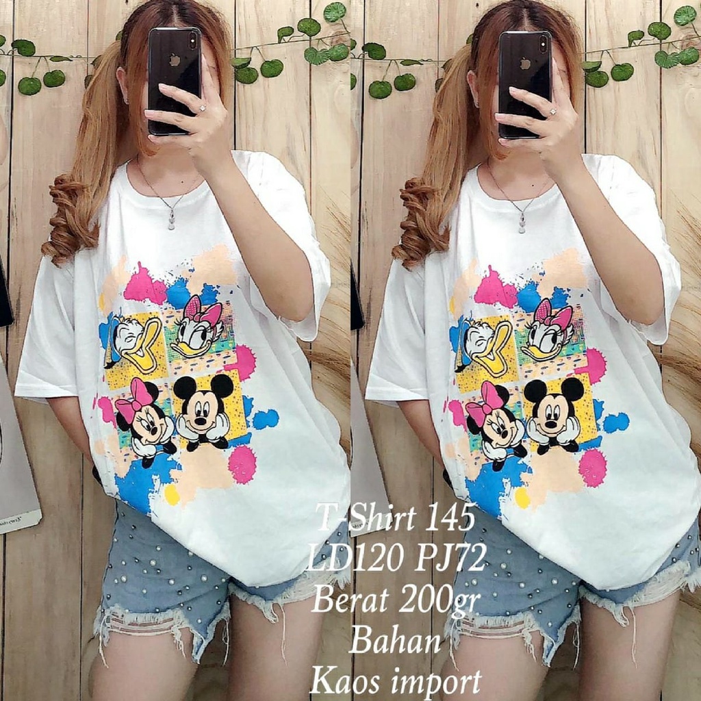 Kaos Baju Atasan Wanita Lucu Bahan Kaos Import Allsize - 145