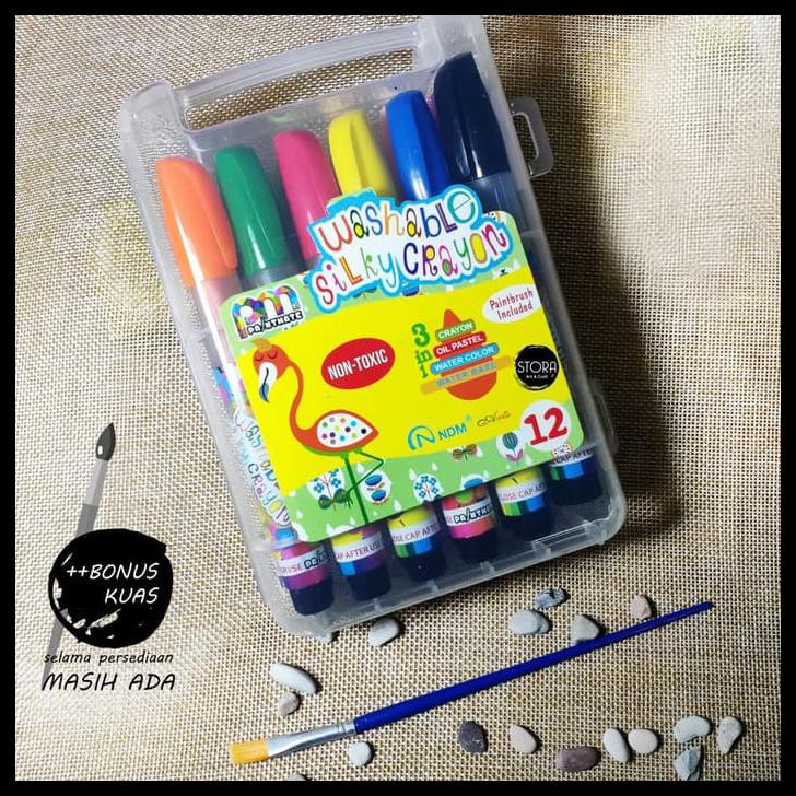 

NDM WASHABLE SILKY CRAYON SET 12 / PAINTMATE OIL PASTEL / KRAYON