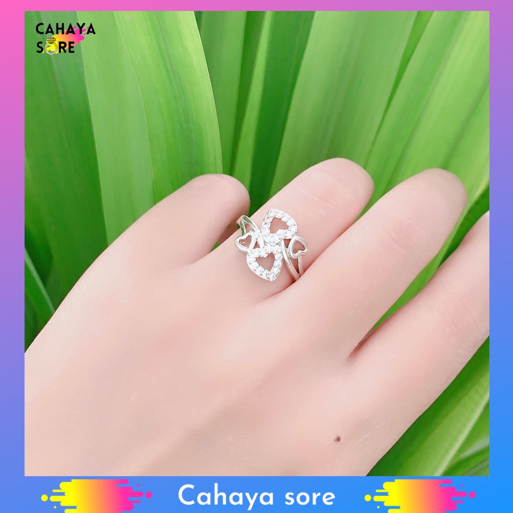 Cincin Xuping Silver Cincin Dewasa Model Permata 18K CD28