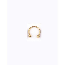 LRC Anting Hidung Fashion Steel Color Stainless Steel Piercing Ball C-shaped Nose Ring (1pcs) V49246