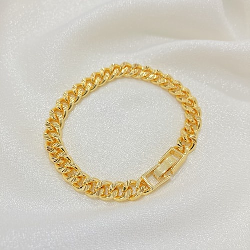 Gelang Rantai Titanium Wanita Anti Karat Xuping Lapis Emas Perhiasan Fashion Wanita Berlapis Emas KTA22-MA-004