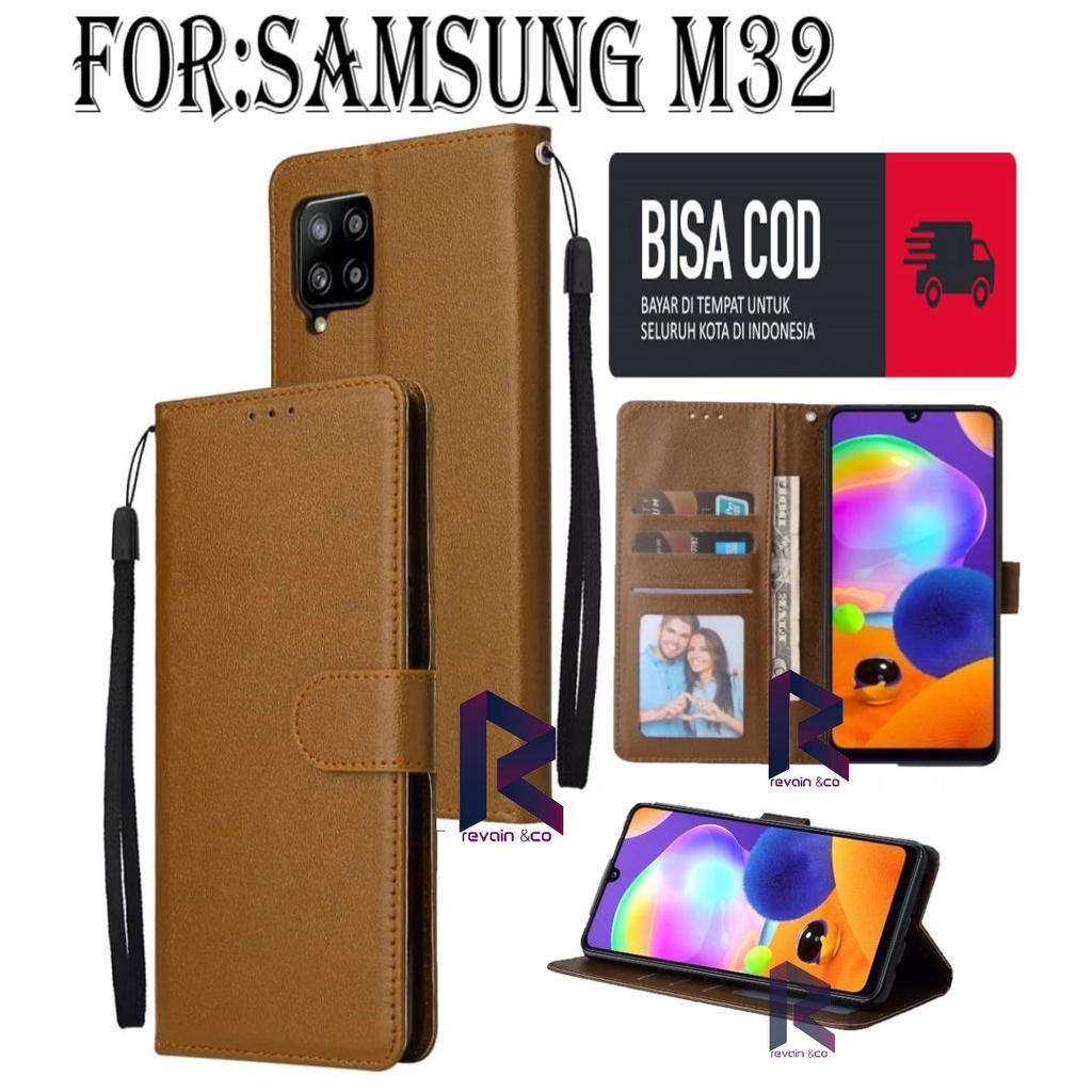 CASE SAMSUNG M32 FLIP WALLET LEATHER KULIT PREMIUM SARUNG BUKA TUTUP FLIP CASE SAMSUNG M32