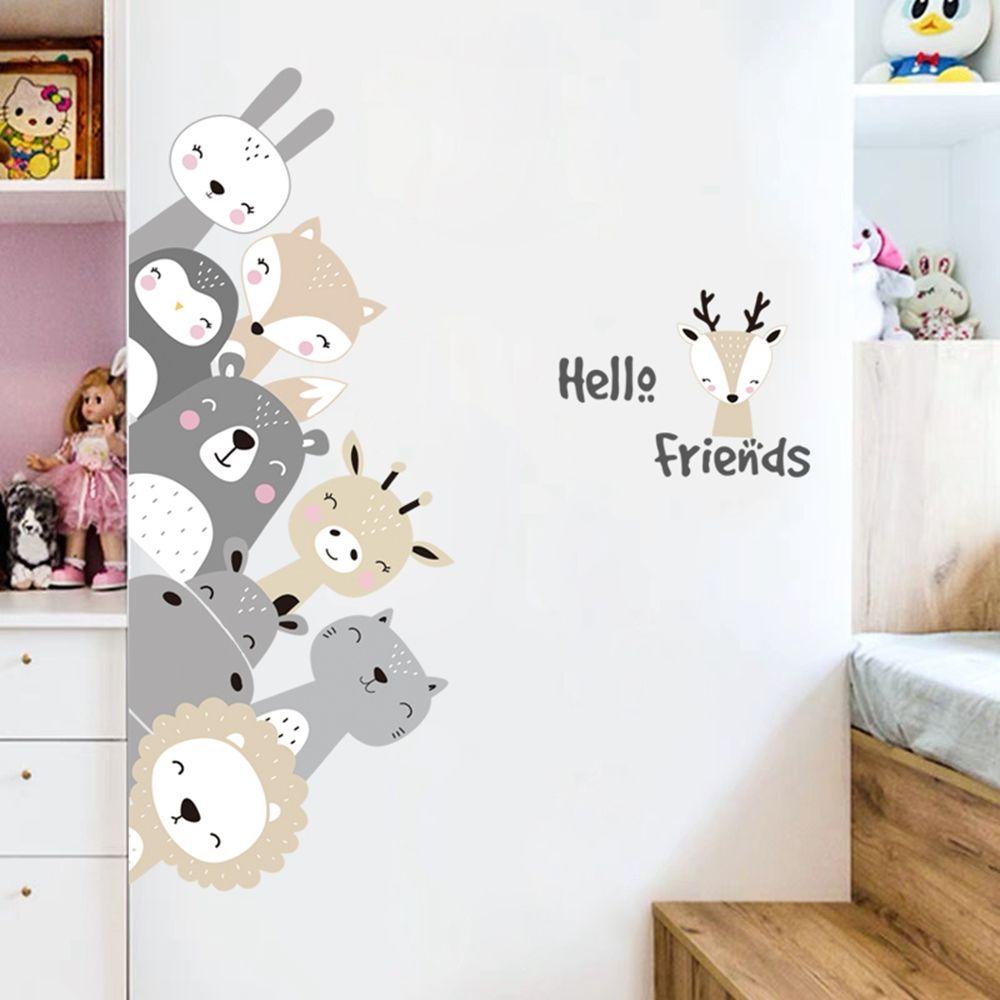 [Elegan] Stiker Dinding DIY Hippo Friends Animal Stickers Art Dekorasi Rumah Untuk Kamar Anak Nursery