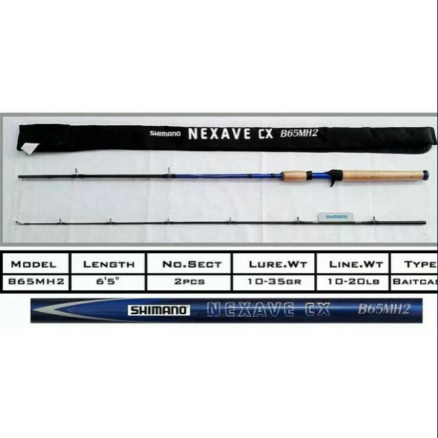 Joran SHIMANO NEXAVE CX B65MH2 195cm fishing BC Bait casting rod
