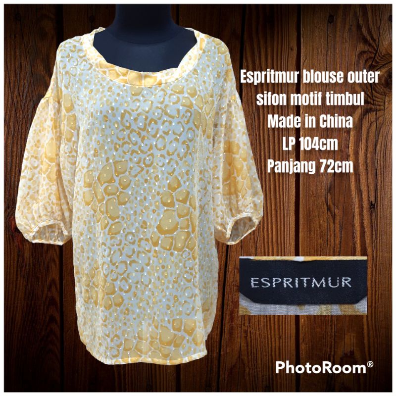 Espritmur blouse outer wanita sifon motif timbul