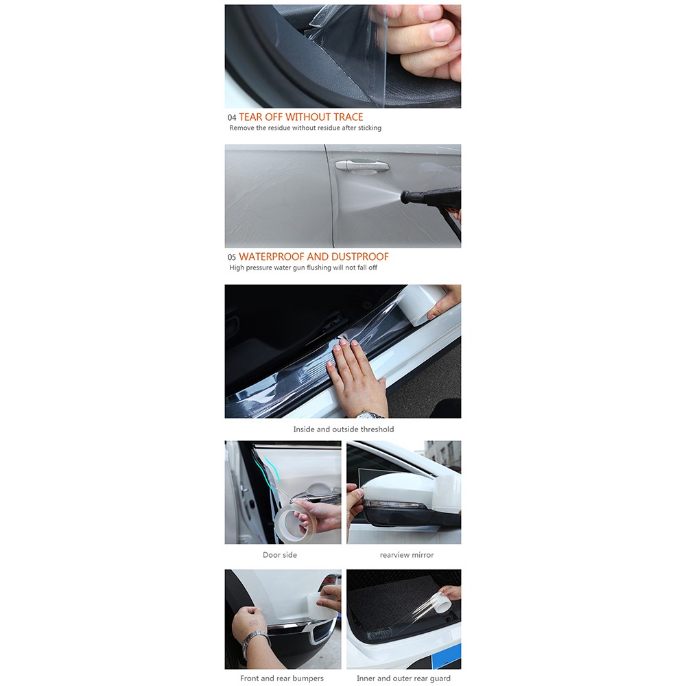 SEAMETAL Stiker Pelindung Mobil Car Scratchproof Protector Tape 30MM x 3M - C39906 - Transparent