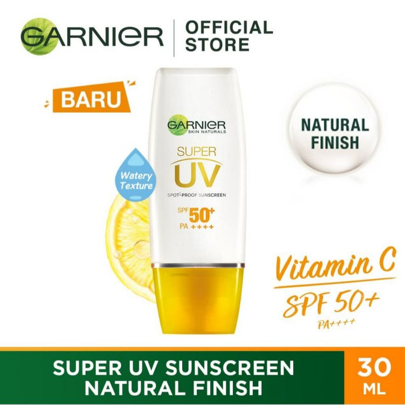 GARNIER Super UV Natural Finish Spot*-proof Sunscreen SPF50+pa+++ 30 ml