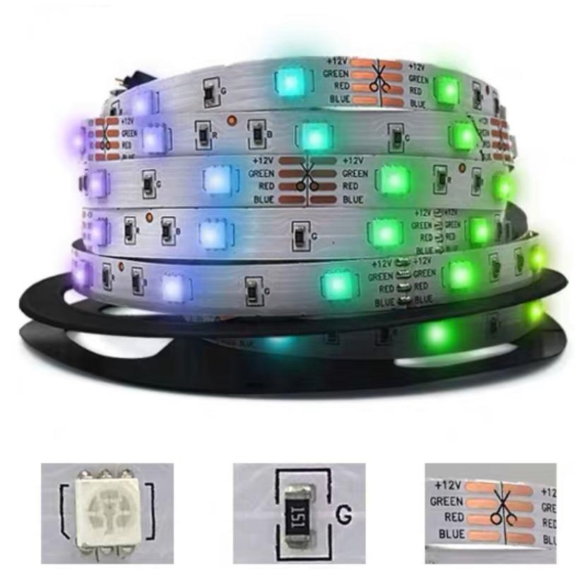 ip65 54D Lampu Led Strip Panjang 10 Meter RGB Dekorasi Hias Tumblr 5050 IP65 + Remote + Adaptor