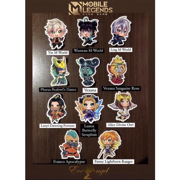 Sticker Mobile Legends BATCH 3 | M-world Wanwan Ling Yin Pharsa Vexana Franco Fanny Luoyi Alice