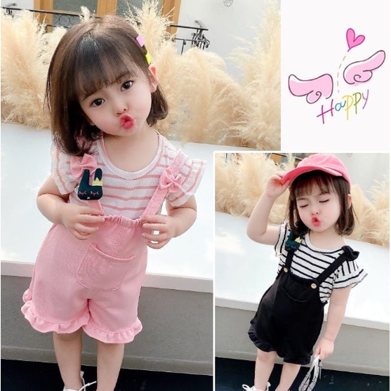 IMPORT HIGH QUALITY Jumpsuit Overall Bunny 6M -4Y Set Jumpsuit Anak Bayi Perempuan Adem Lembut CBKS VC