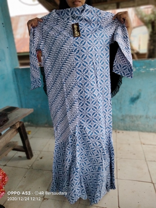 Gamis Batik Modern Murah Katun Halus Kombinasi Truntum, Ori Batik Aksara Pekalongan Big Size Jumbo