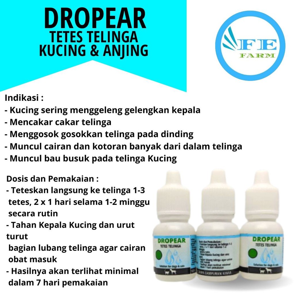 OBAT TETES TELINGA KUCING OBAT RADANG TELINGA KUCING CONGEK BAU FEFARM