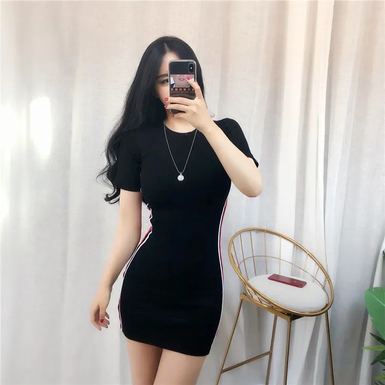 Sports Style Sexy Short Sleeve Bodycon Mini Dress 1067 (S-XL)