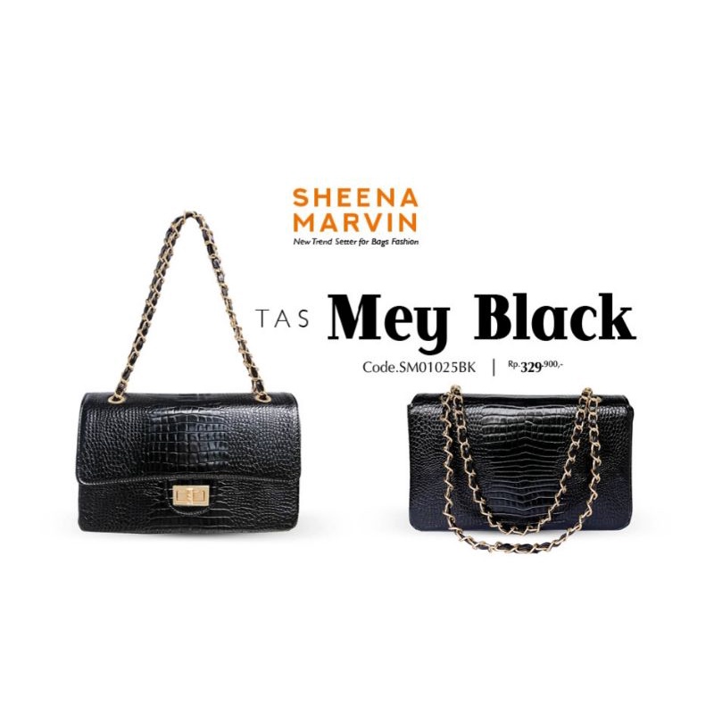 Sheena Marvin Mey Bag Tas Bahu Wanita Croco Skin Sintetis Ukuran Besar dan Mewah 100% Original SM010