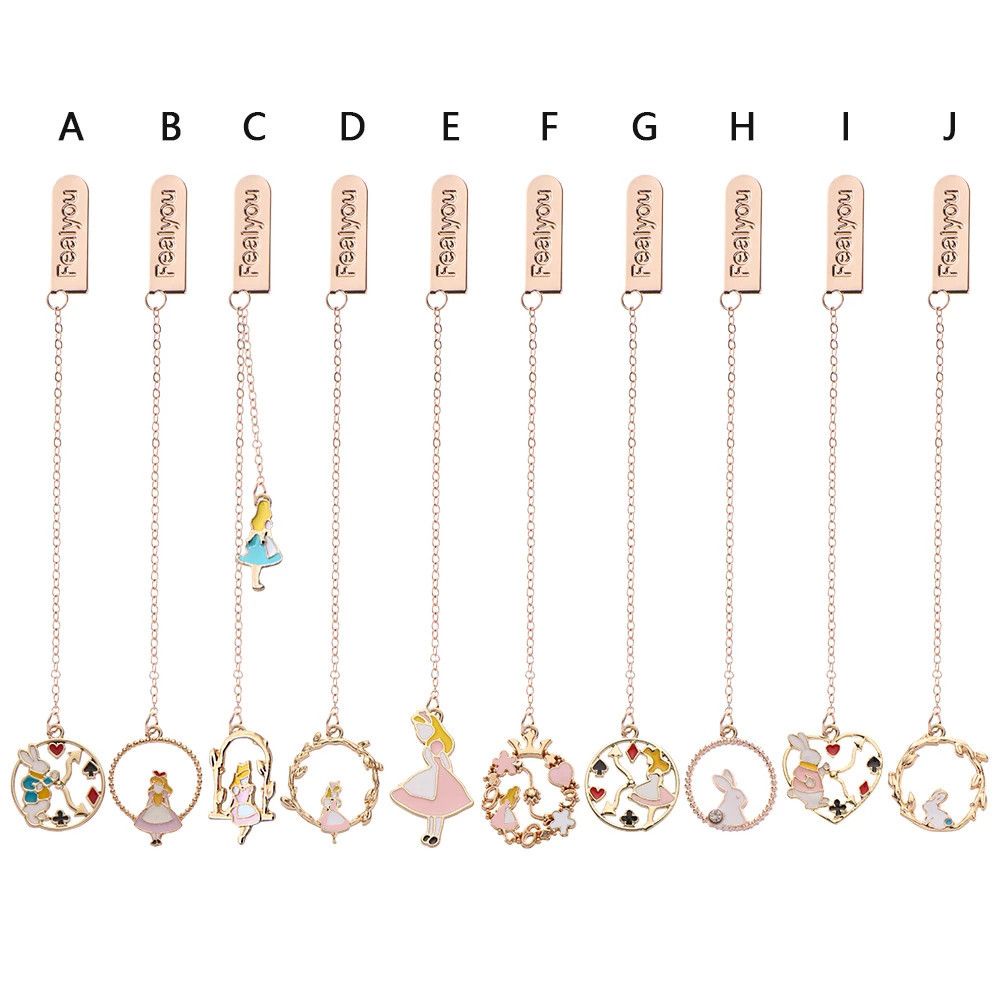 ELEGANT 23cm Metal Bookmark School Supply Pagination Mark Pendant Bookmark Office Alloy Chain Marker of Page Student Gifts Book Clips Stationery Peach Heart