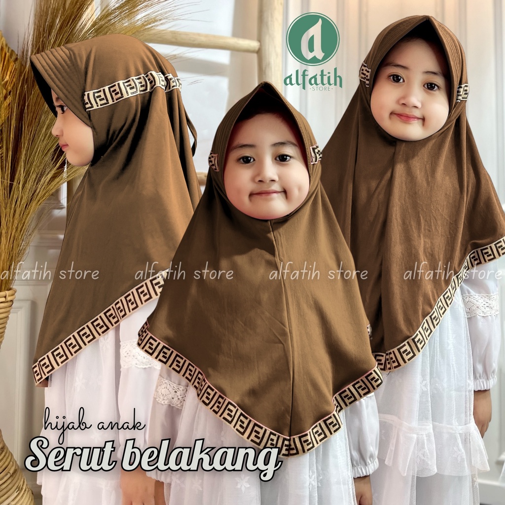 murah jilbab anak serut belakang / hijab instan anak / jilbab anak instan serut / jilbab anak perempuan usia 4-8 tahun untuk anak tk-sd Jilbab Serut Jokowi Adiba Instan